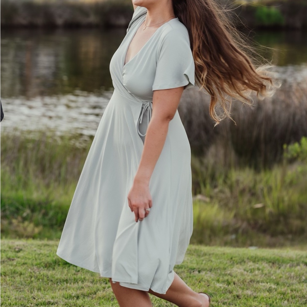H&M Sage Green Wrap Dress